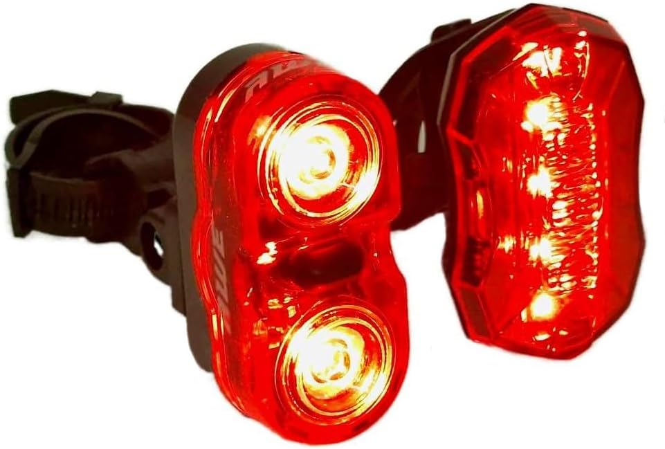 Awe Twin Red LED Bike Light Set, 2 x 0.5W AAA Battery & 5 x Red SMD LED