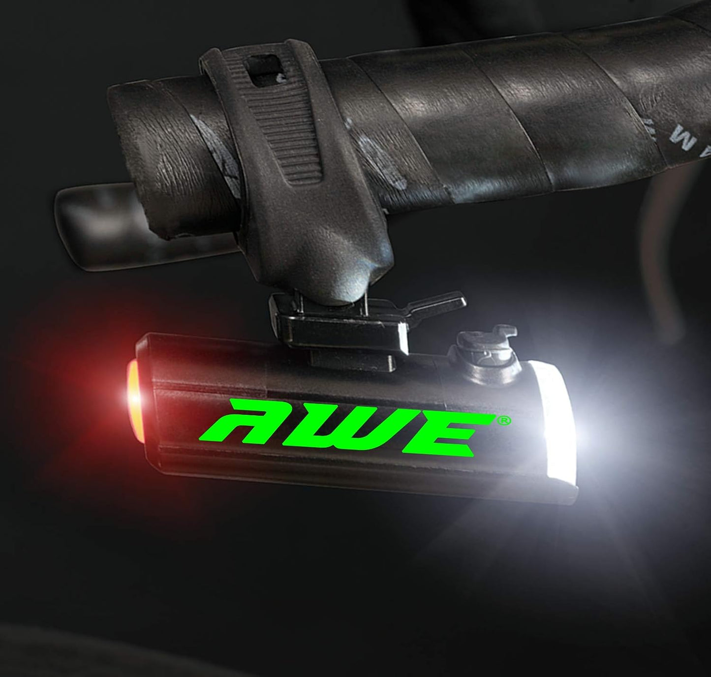 AWE 150 Lumens 1 x Front LED & 7 x Rear COB's USB Bike Helmet Light 360º Visibility