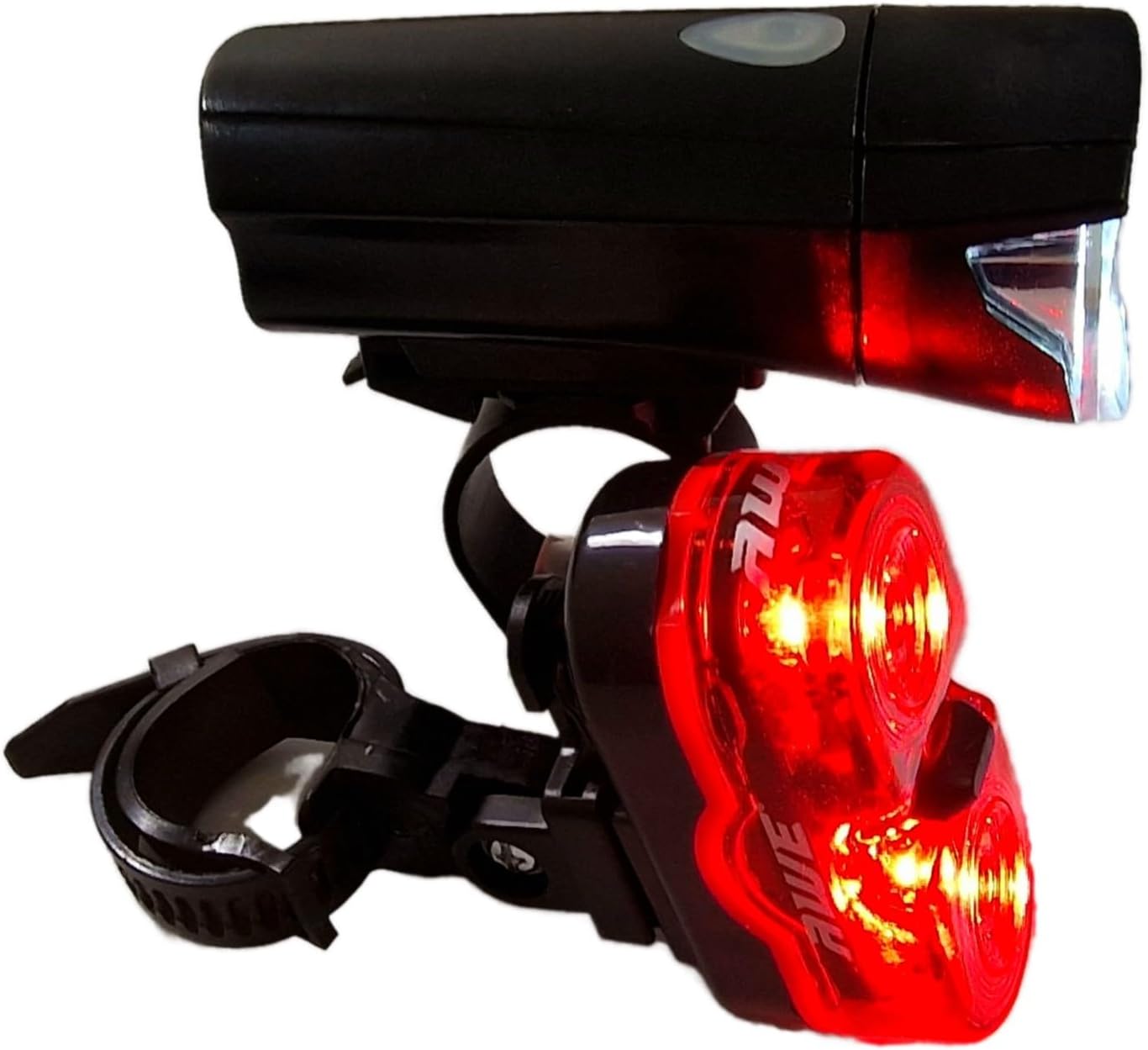 AweCity+ 30 Lux Opti Tec Lens Front & AWE 40 Lumens 2 x 0.5w LEDs Bike Light Set