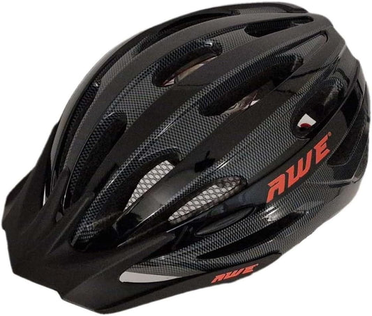 AweAir In Mould Adult Bike Helmet Large 58-61cm Black/Carbon/Red