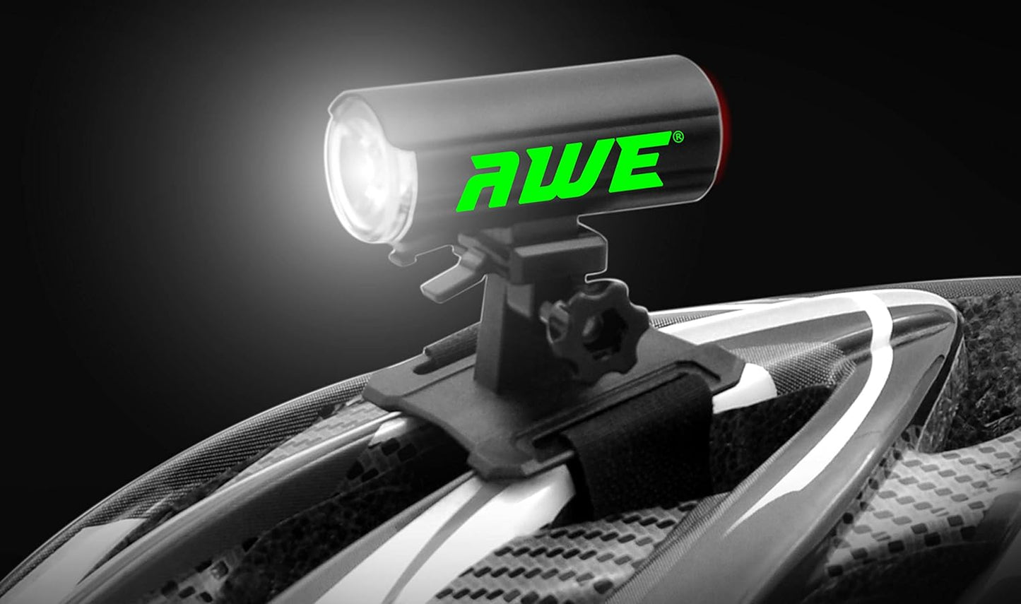 AWE 150 Lumens 1 x Front LED & 7 x Rear COB's USB Bike Helmet Light 360º Visibility