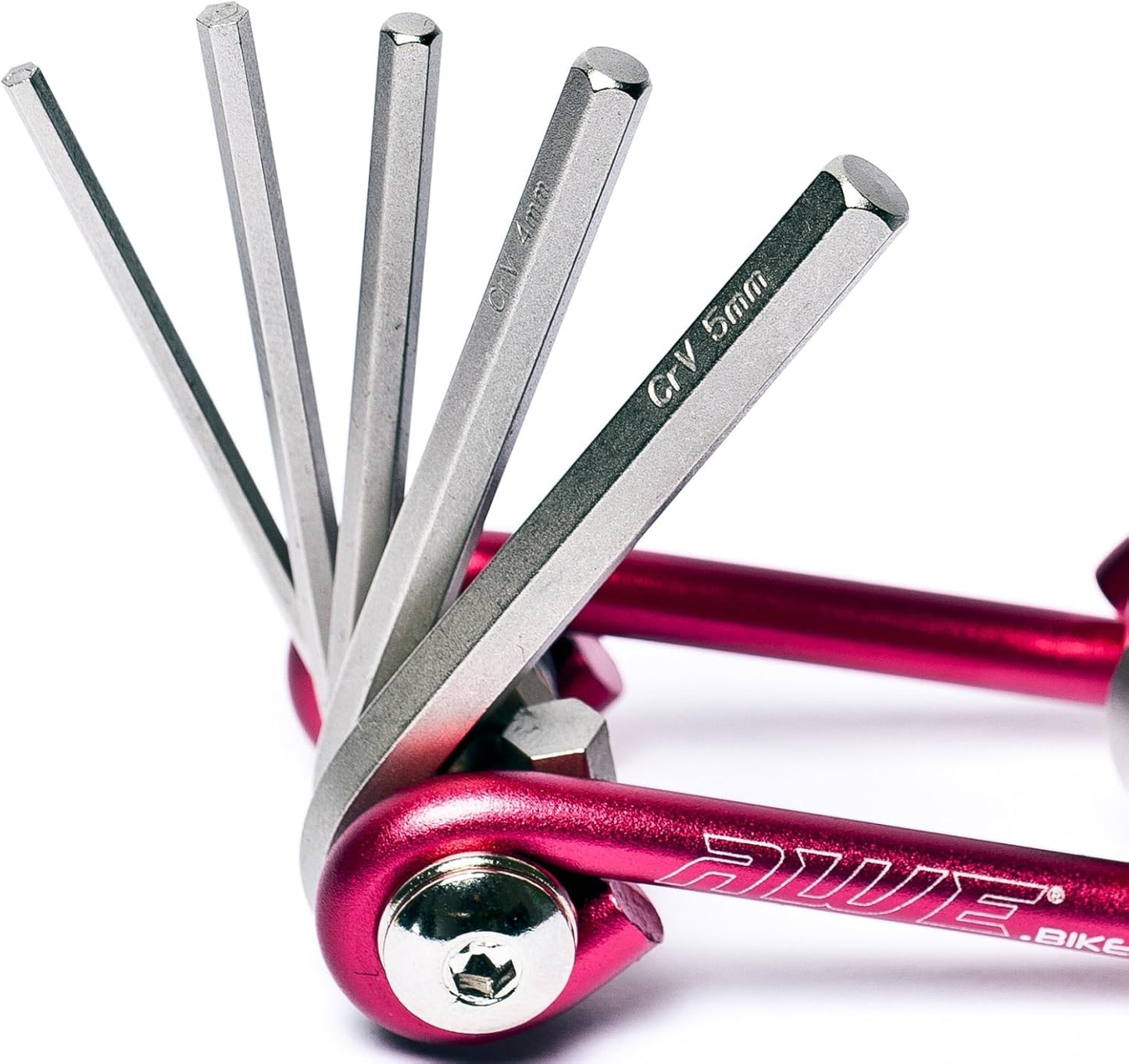 Awe 8 Piece CR-V Special Hardened Steel Bike Multi Function Red Pocket Tool