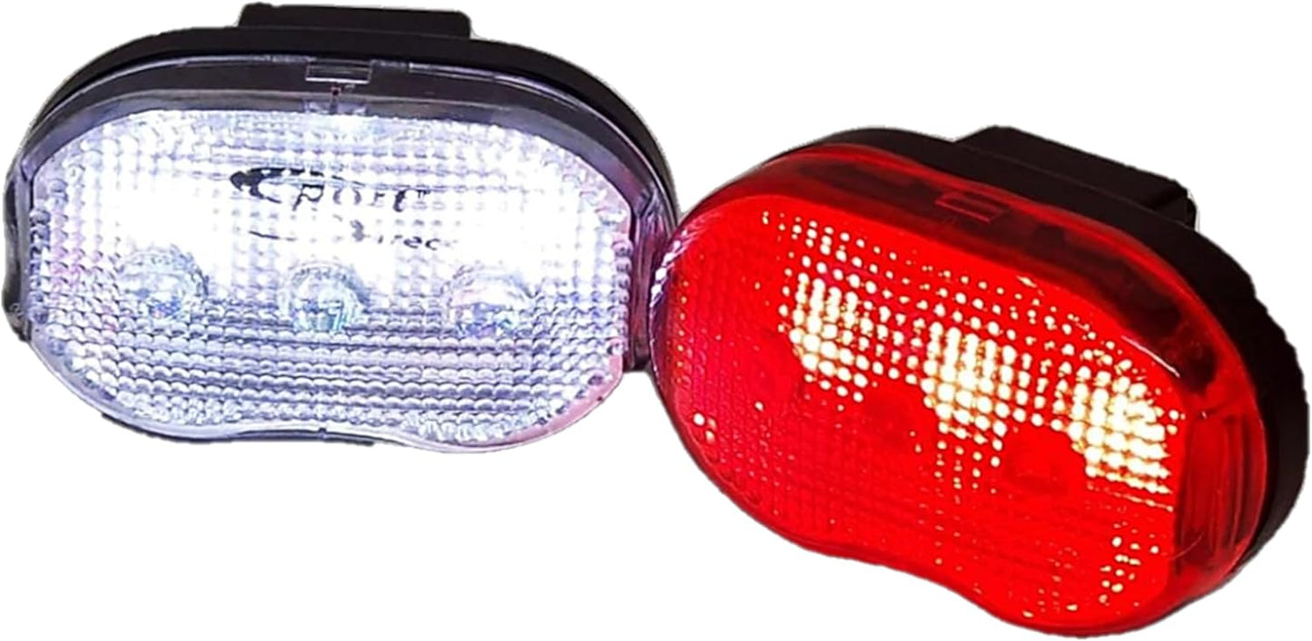Sport Direct Mega Bright 6 x LEDs Battery Bike Light Set Front/Rear