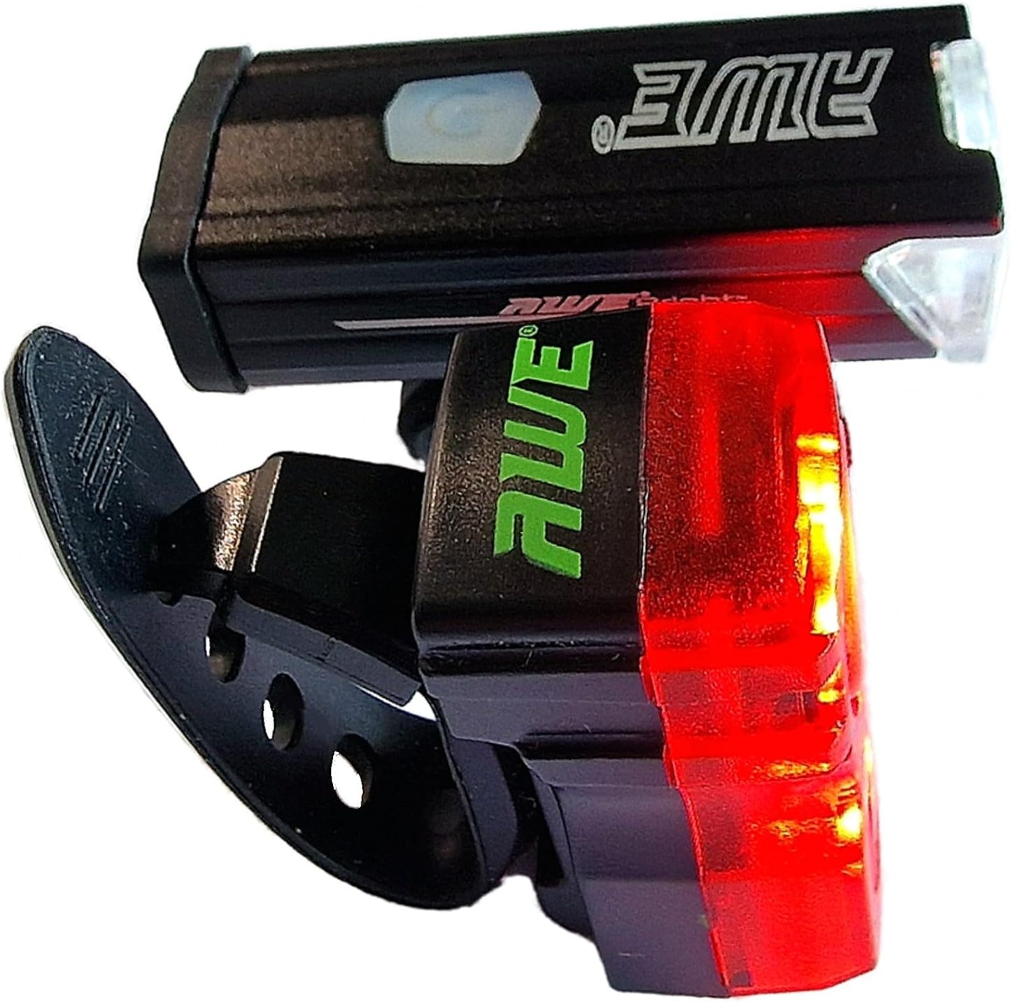 Awe Bright 340 Lumens USB Rechargeable Bike Light Set Front/Rear