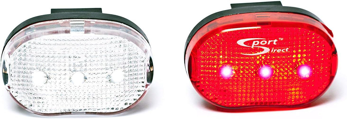 Sport Direct Mega Bright 6 x LEDs Battery Bike Light Set Front/Rear