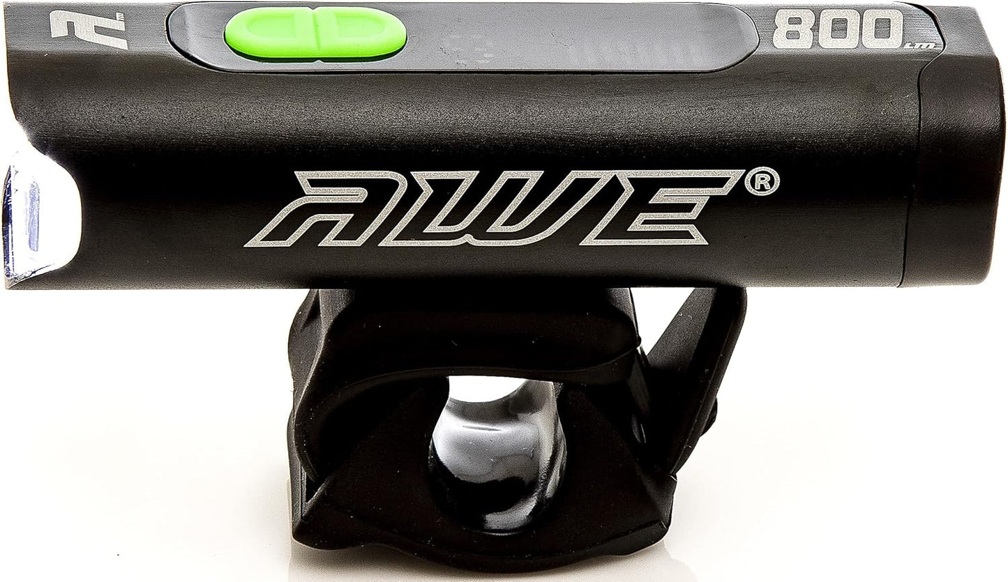 Awe 800 Lumens Auto Power Adjusting 1 x LED USB Rechargeable Front Bike Light