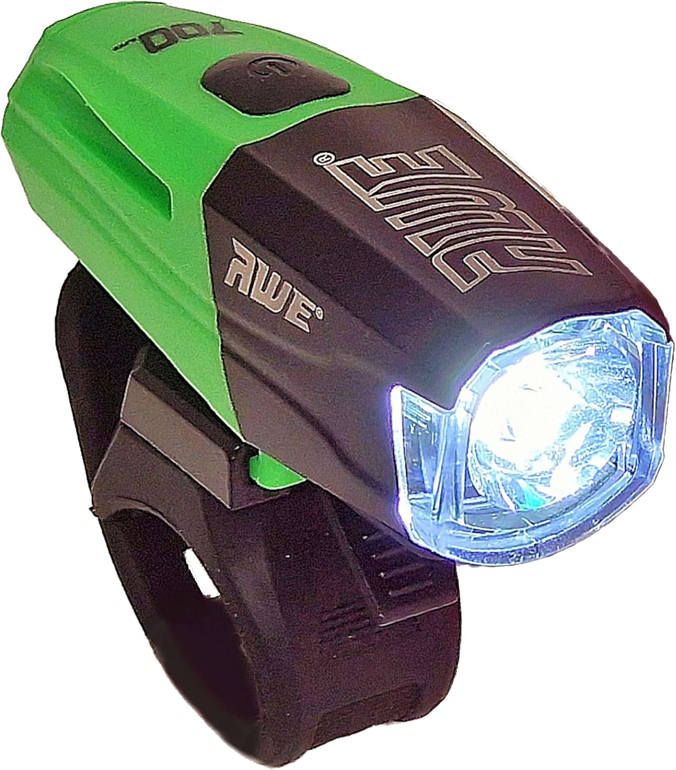 Awe 700 Lumens 1 x LED USB Rechargeable Front Bike Light Black/Green