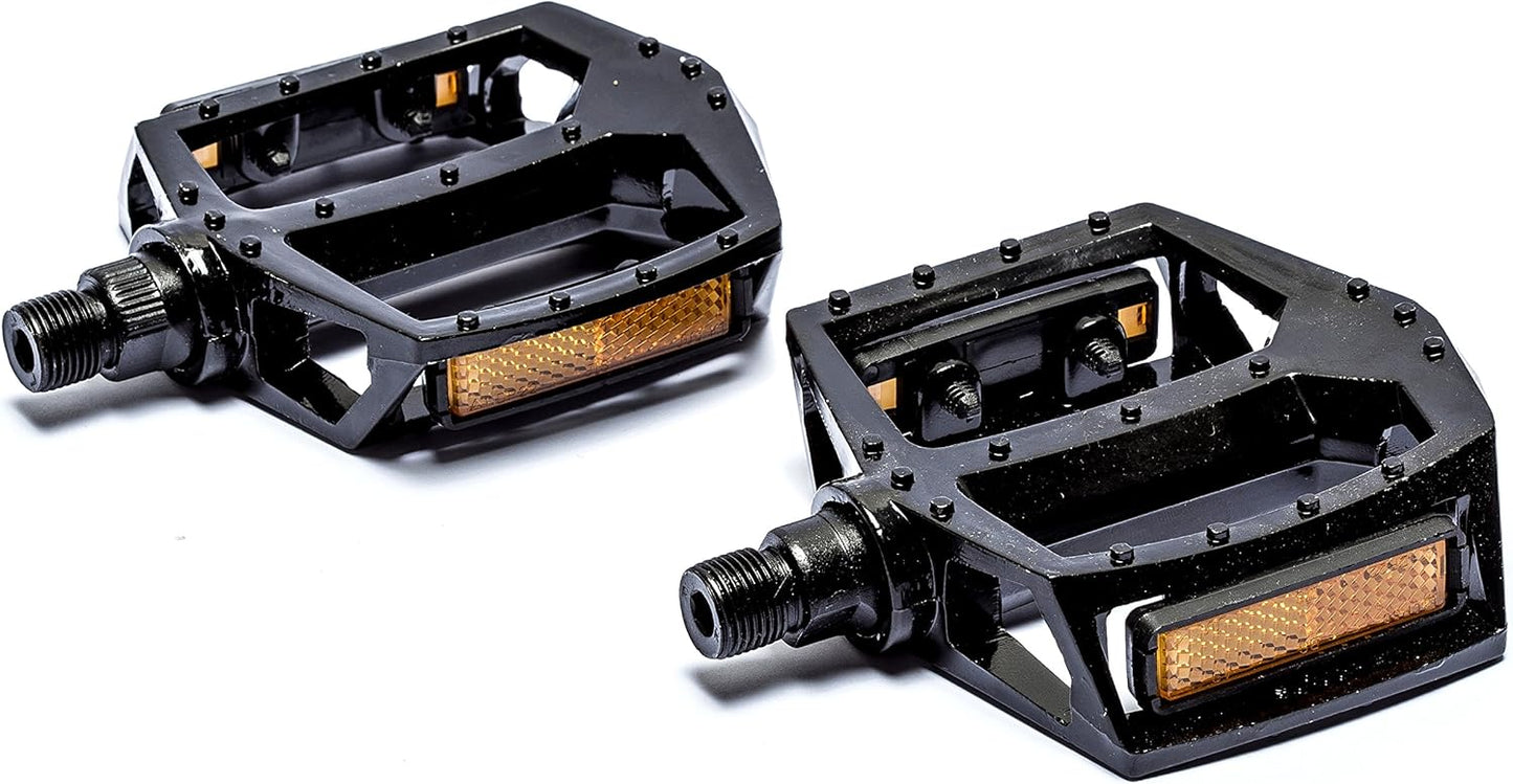 Sport Direct Alloy Flat-Platform 9/16" Black BMX/MTB Bike Pedals British Standards
