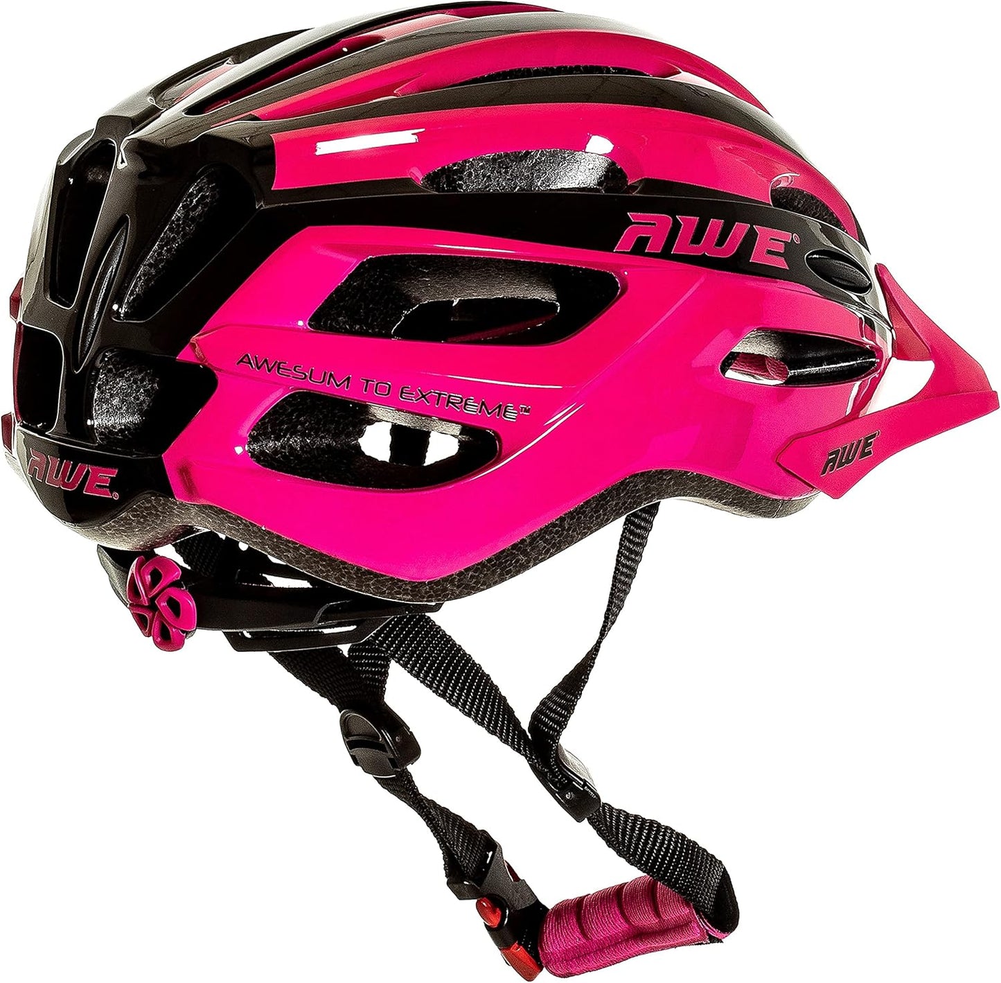 AweAir In Mould Adult Bike Helmet Medium 55-58cm Black/Pink