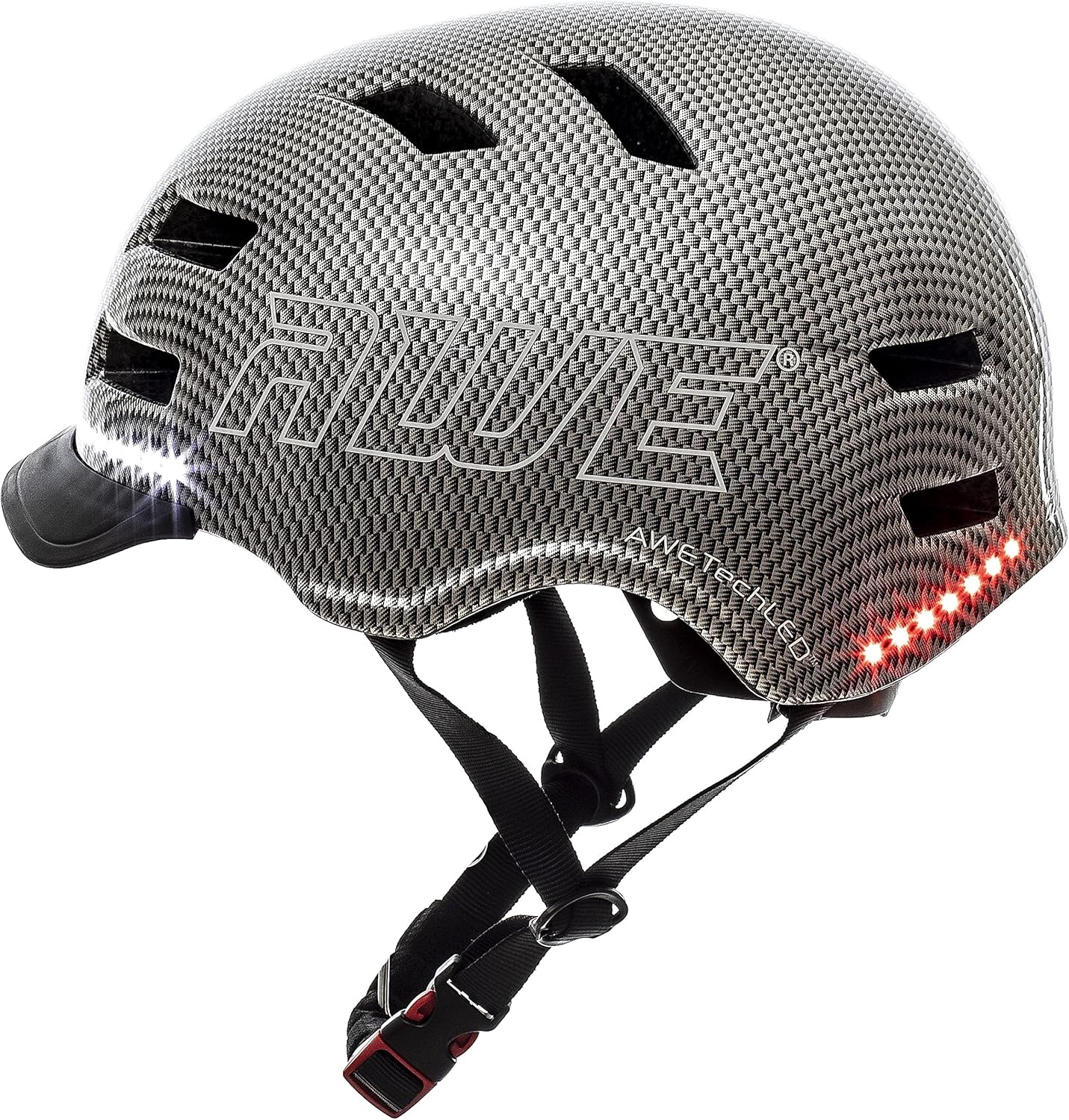 AweTech In Mould Adult LED USB Bike Helmet Large 58-61cm Graphite