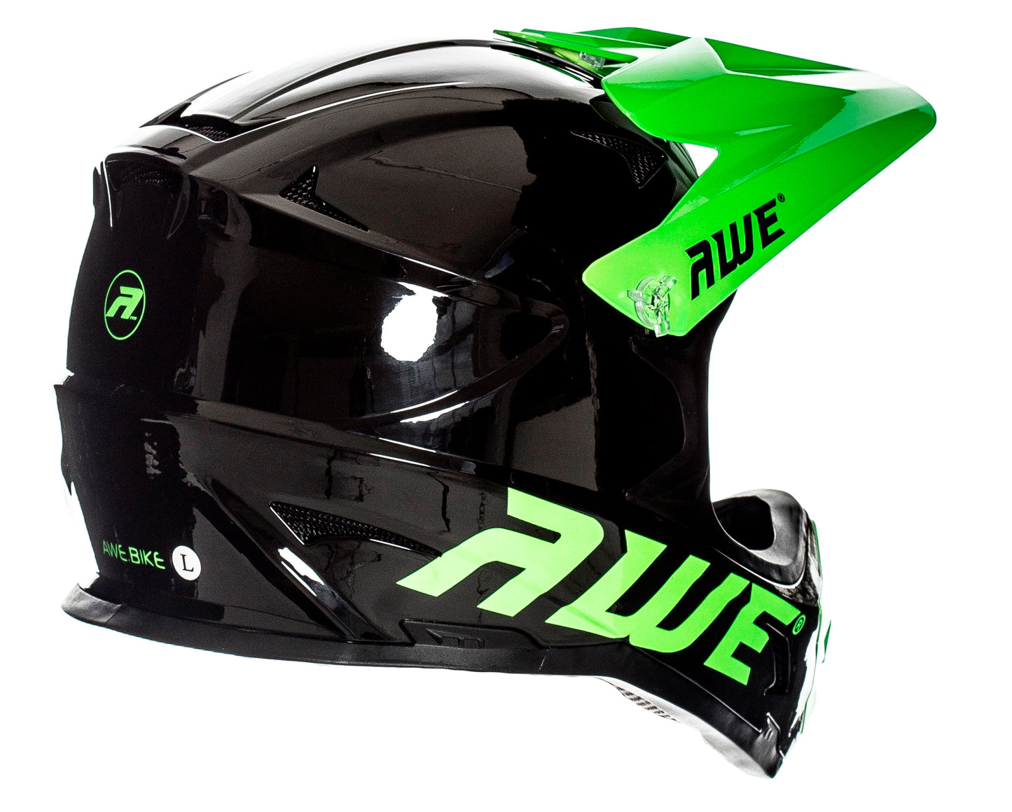 AweBlast 16+/Adult BMX/Downhill/Full Face/Enduro Bike Helmet 56-58cm Black/Green