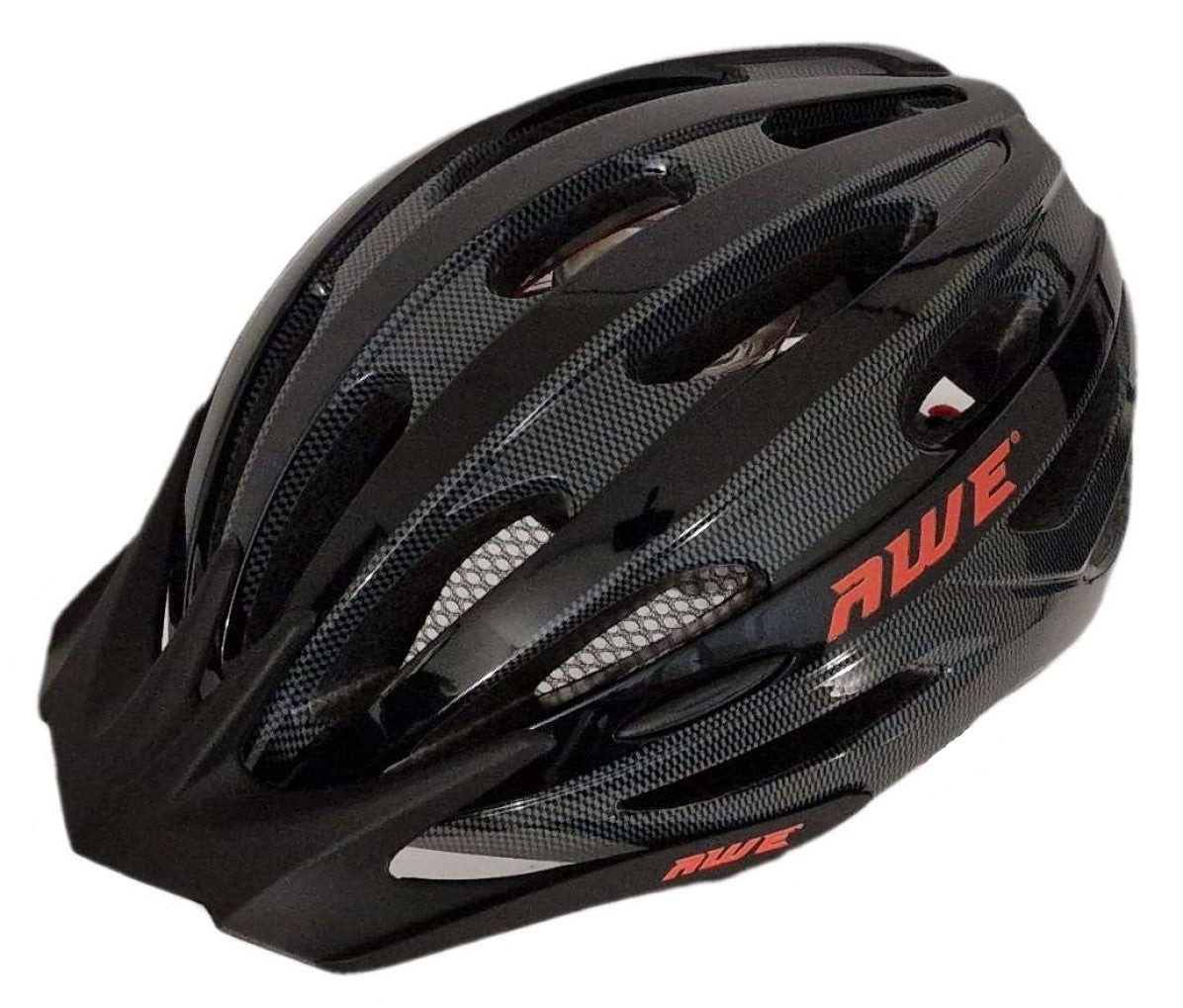AweAir In Mould Adult Bike Helmet Medium 55-58cm Black/Carbon/Red