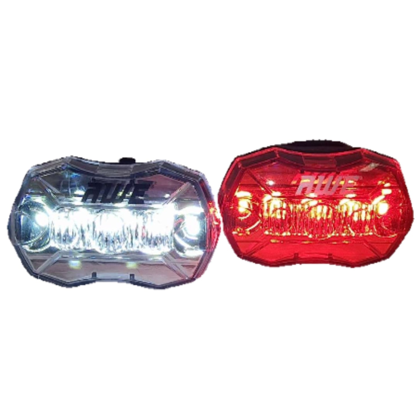 Awe Strobe 10 Diode SMD LEDs Bike Light Set, 5 Diode Front & 5 Diode Rear