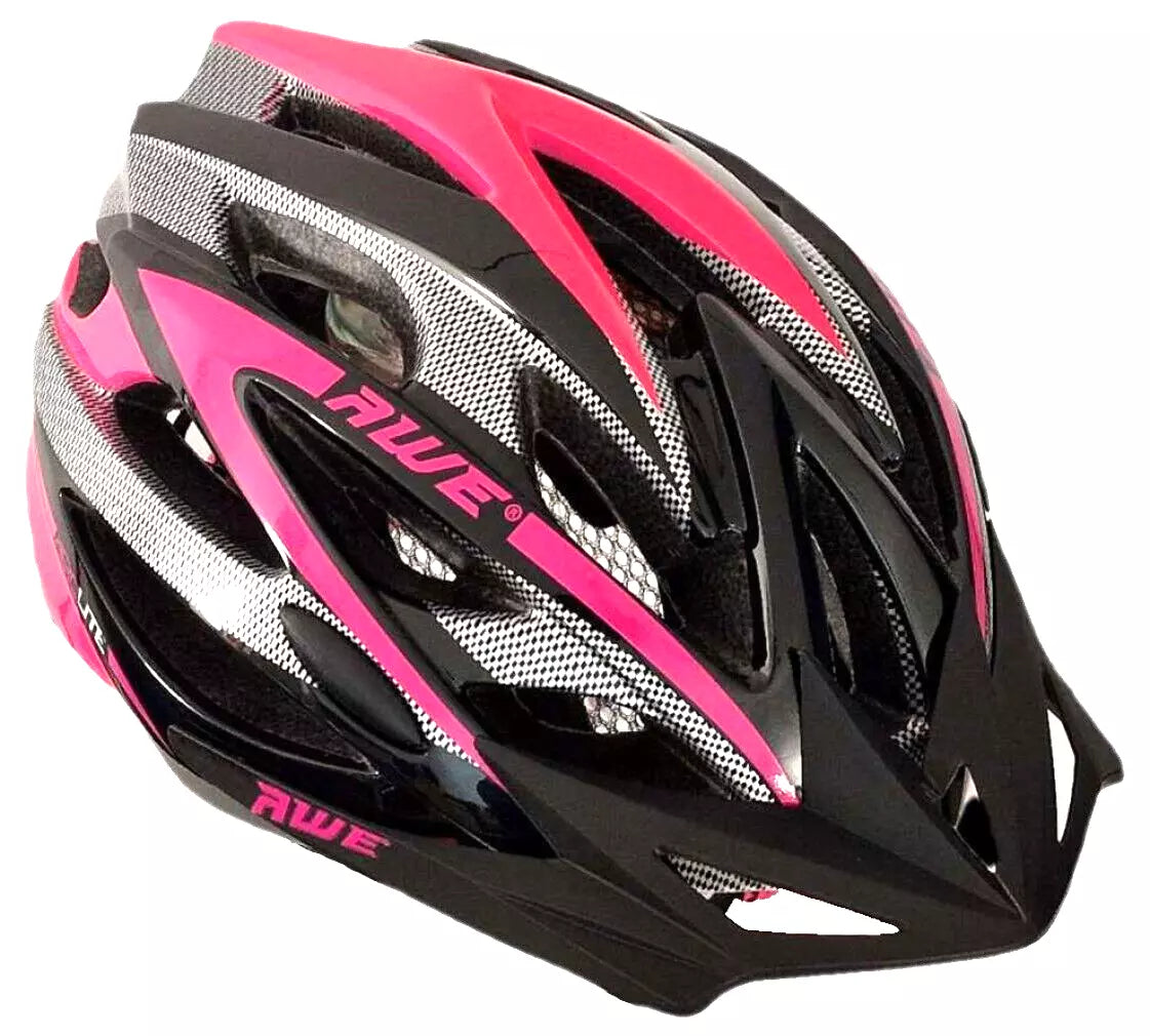 AweAeroLite In Mould Adult Bike Helmet Medium 55-58cm Black/Pink
