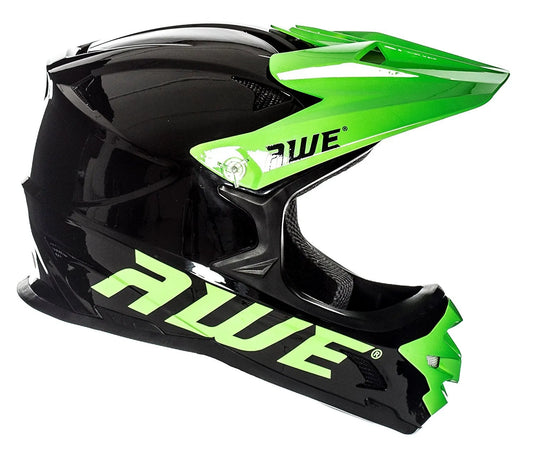 AweBlast 16+/Adult BMX/Downhill/Full Face/Enduro Bike Helmet 56-58cm Black/Green