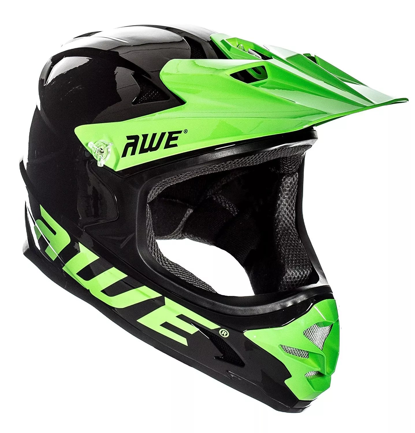 AweBlast 16+/Adult BMX/Downhill/Full Face/Enduro Bike Helmet 56-58cm Black/Green