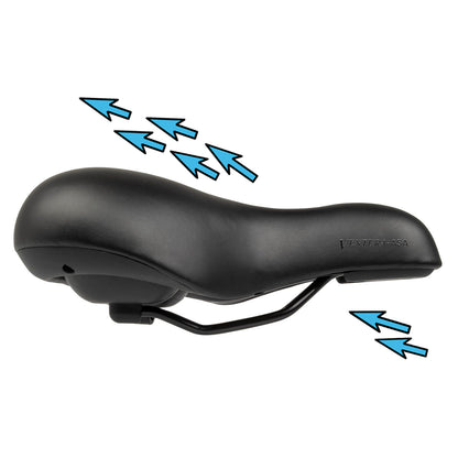 Ergonomic 209 mm Memory Foam City/Comfort Bike Saddle - Black