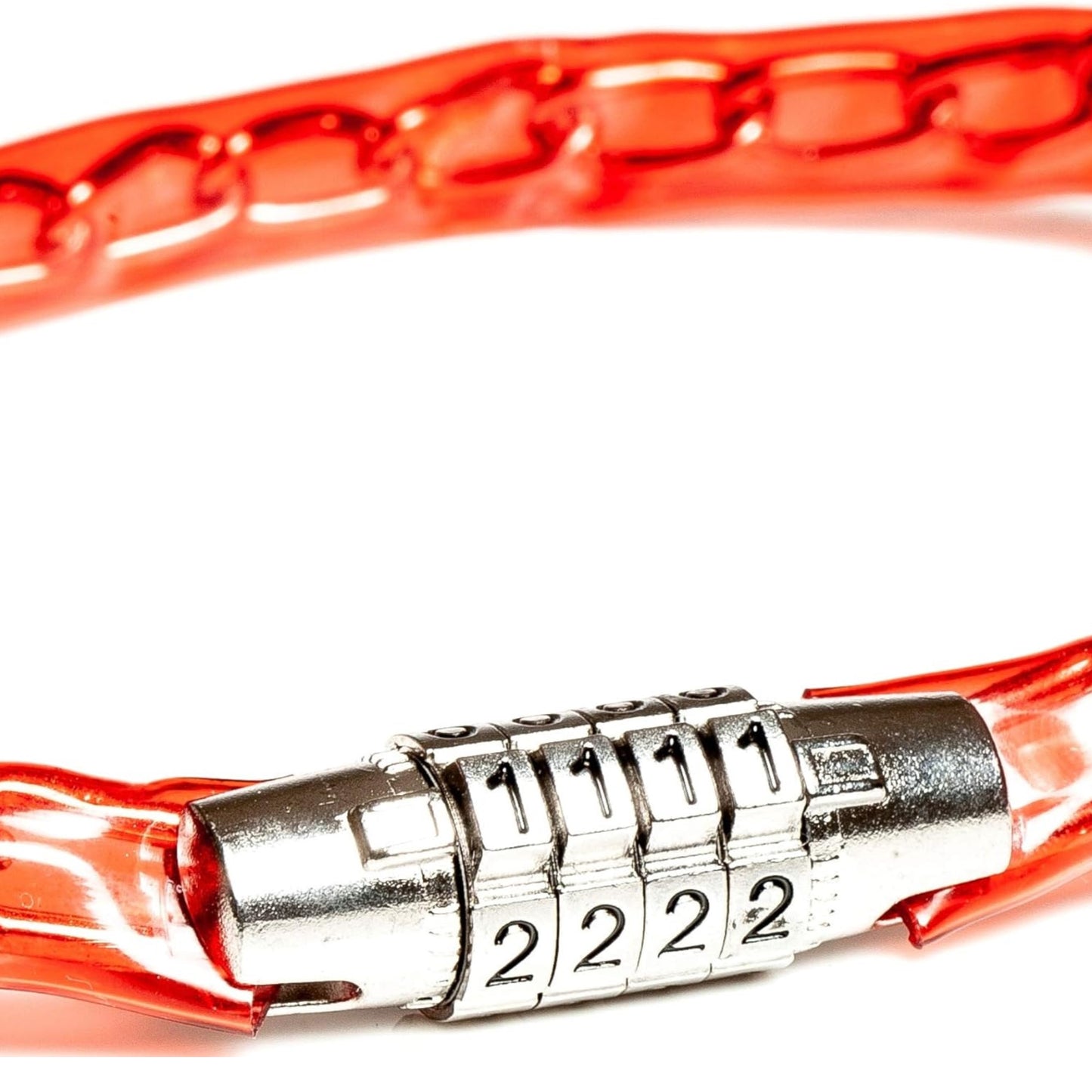 Steel Combination Chain Bike Lock Red