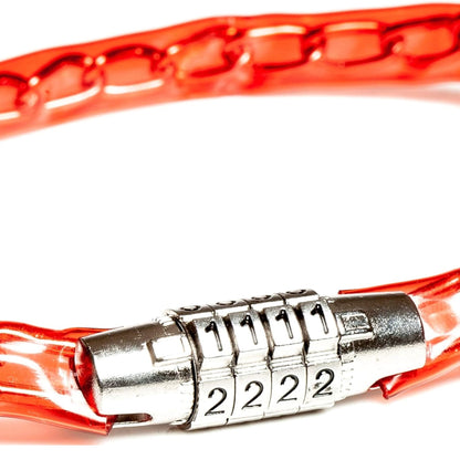 Steel Combination Chain Bike Lock Red