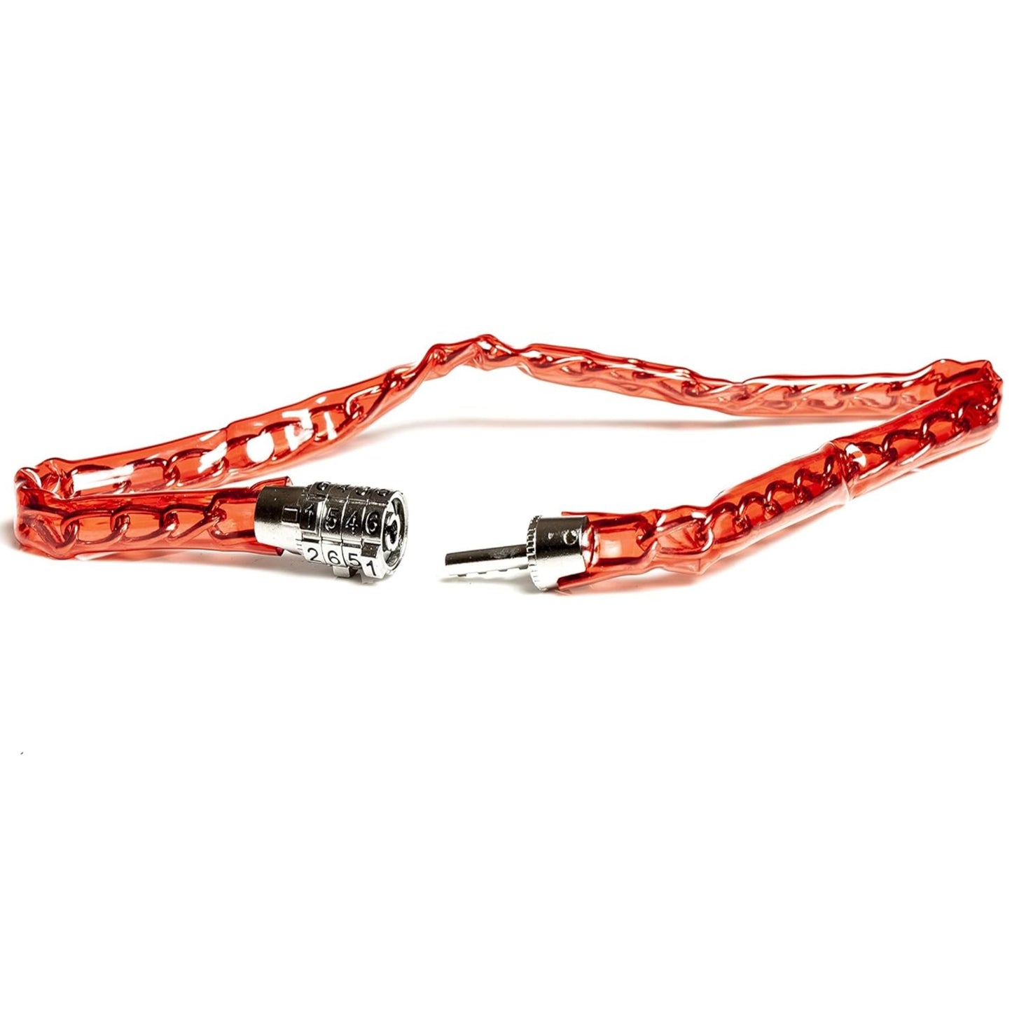 Steel Combination Chain Bike Lock Red
