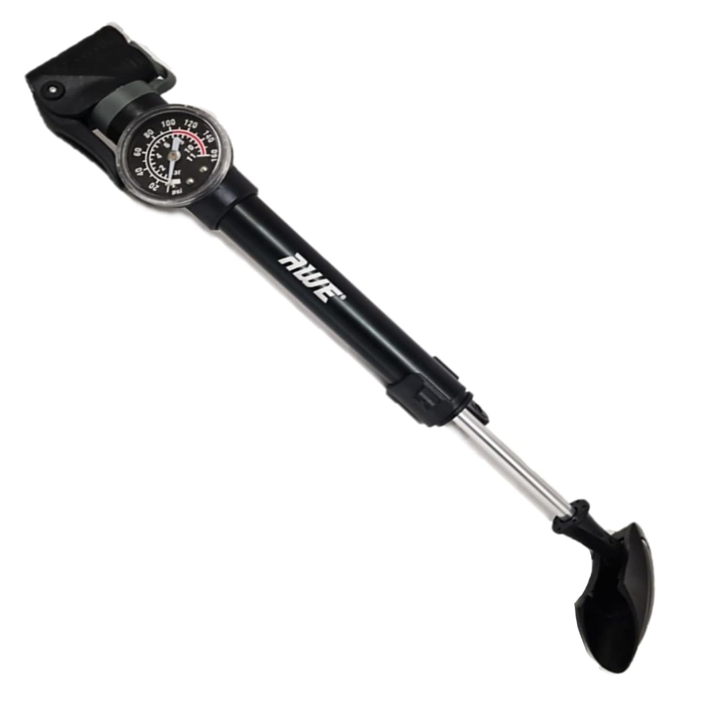 Awe 100 PSI CNC 6063 Alloy Bike Pump & Gauge Schrader/Presta Valve