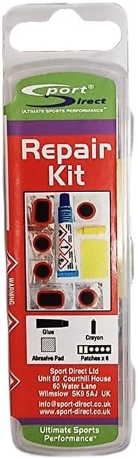 Sport Direct Bike/E-Bike Puncture Repair Kits with 6 Patches, 1 Abrasive pads, 1 Crayon and 1 Rubber Glue Solution
