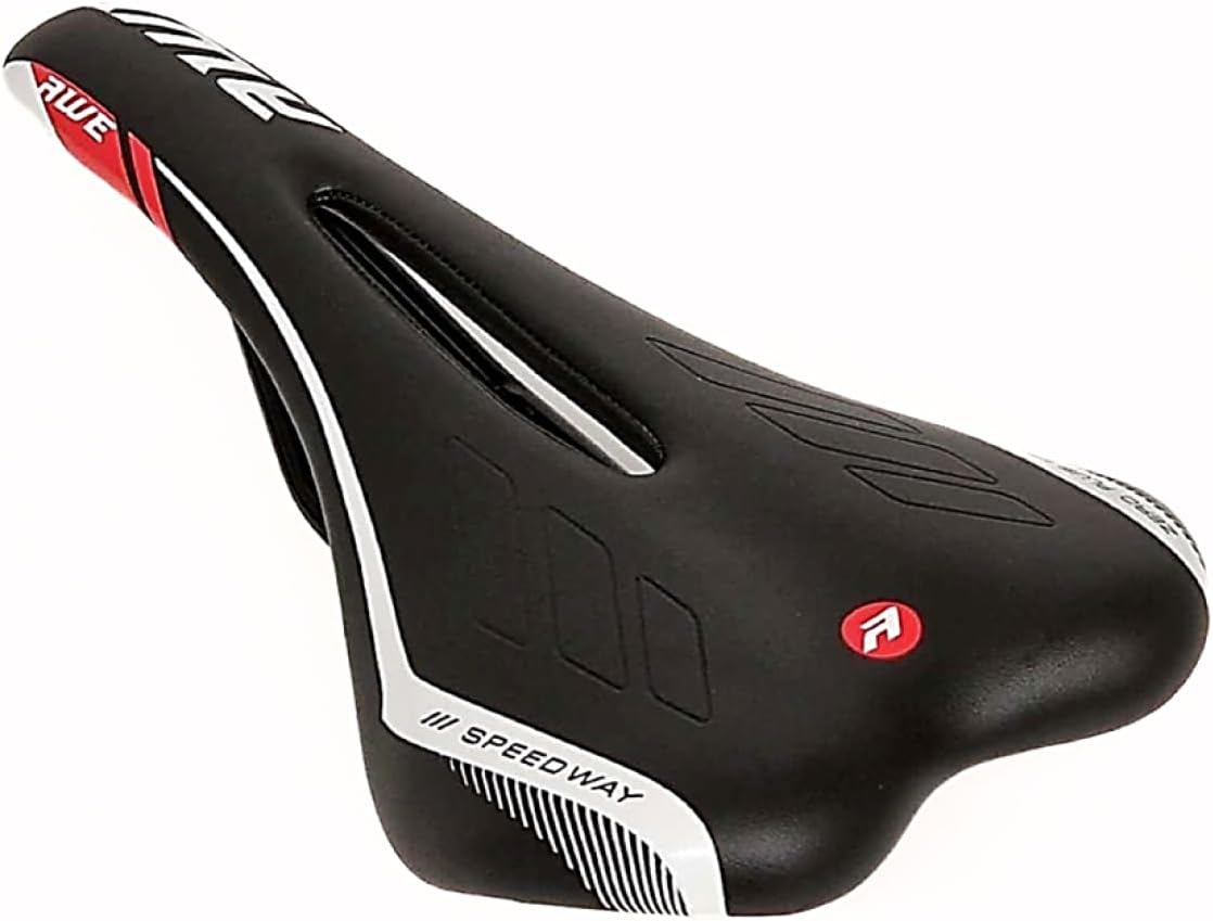 Awe Chromo Rails Adult Foam Racing Bike/Bicycle Saddle Mens/Womens Black/Red