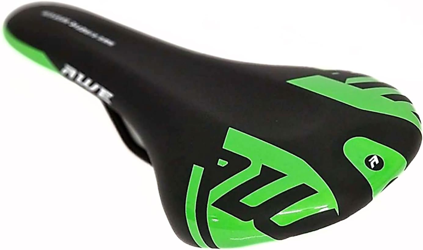 Awe Steel Rail Adult Foam Bike/Bicycle MTB Saddle Mens/Womens Green/Black