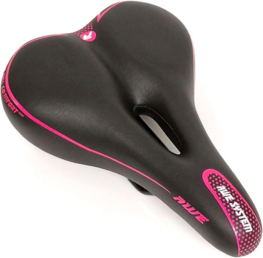 Awe Adult Gel Bike/E-Bike/City Bicycle Saddle Large Pink/Black