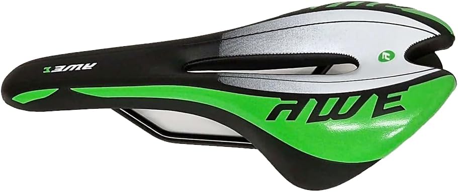 Awe Chromo Rail Adult Gel Bike/Bicycle MTB Saddle Mens/Womens Green/Black