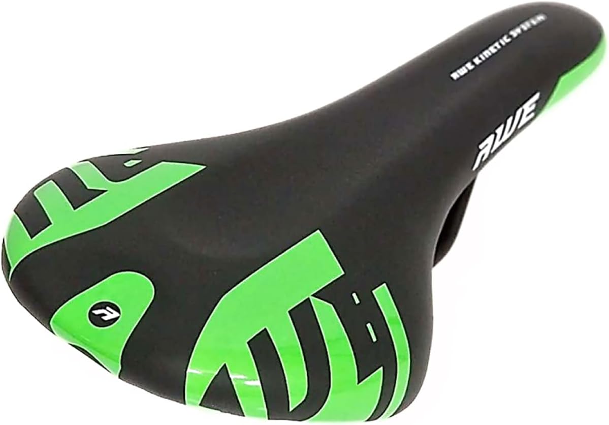 Awe Steel Rail Adult Foam Bike/Bicycle MTB Saddle Mens/Womens Green/Black