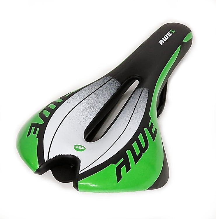 Awe Chromo Rail Adult Gel Bike/Bicycle MTB Saddle Mens/Womens Green/Black