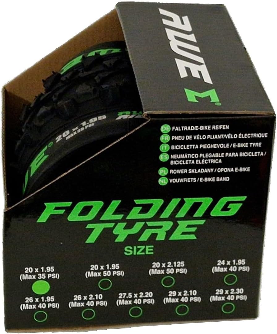 Awe AWERide Bike/E-Bike Folding Tyre 20" x 1.95" MTB Tyre 30 TPI