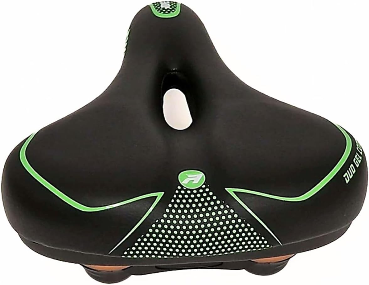 Awe Adult Gel Bike/E-Bike/City Bicycle Saddle Large Green/Black