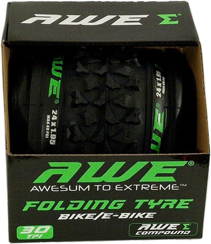 Awe AWERide Bike/E-Bike Folding Tyre 24" x 1.95" MTB Tyre 30 TPI