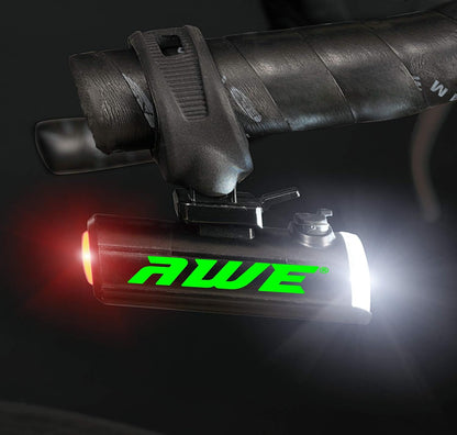 AWE 150 Lumens 1 x Front LED & 7 x Rear COB's USB Bike Helmet Light 360º Visibility