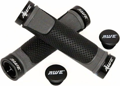 Awe AWEGrip™ Alloy BMX MTB Bike/Bicycle Handlebar Black/Grey Locking Grips