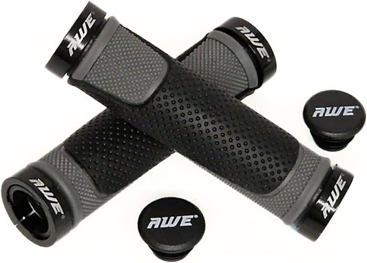Awe AWEGrip™ Alloy BMX MTB Bike/Bicycle Handlebar Black/Grey Locking Grips