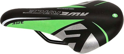 Awe Junior Polyurethane MTB Bike/Bicycle Saddle Green/Black/Silver