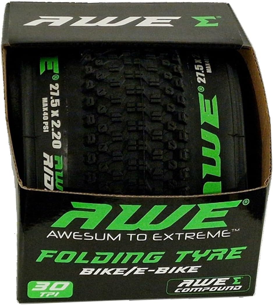 Awe AWERide Bike/E-Bike Folding Tyre 27.5" x 2.20" MTB Tyre 30 TPI