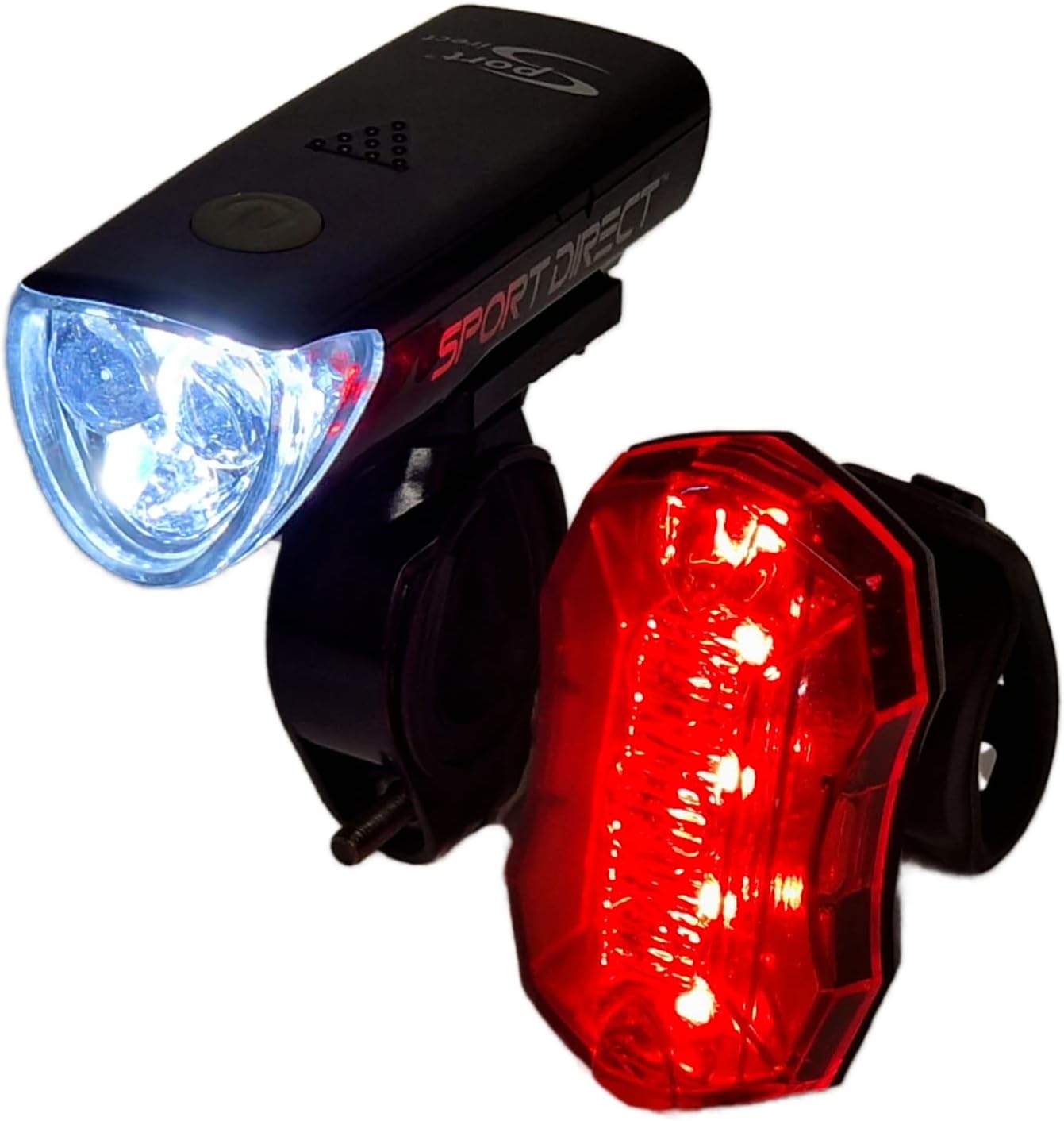 Sport Direct 20 Lumens Battery Front Bike Light & 5 Red SMD LEDs Rear Light