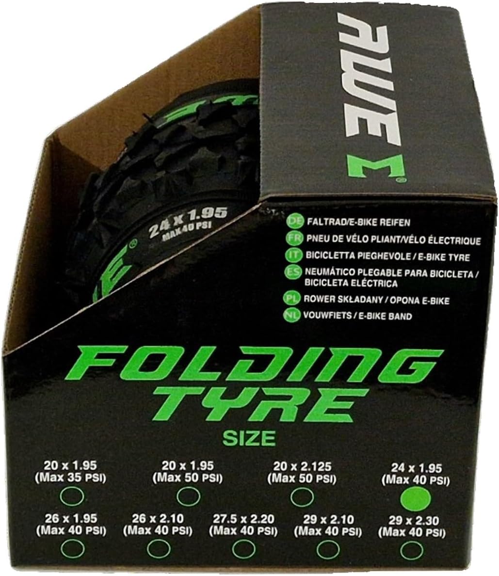Awe AWERide Bike/E-Bike Folding Tyre 24" x 1.95" MTB Tyre 30 TPI
