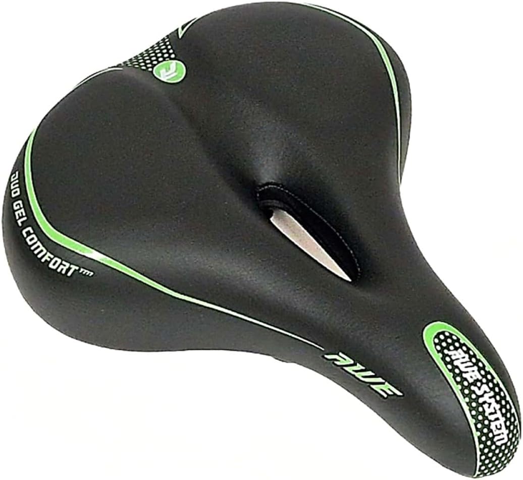 Awe Adult Gel Bike/E-Bike/City Bicycle Saddle Large Green/Black