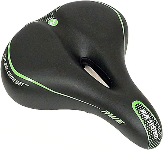 Awe Adult Gel Bike/E-Bike/City Bicycle Saddle Large Green/Black