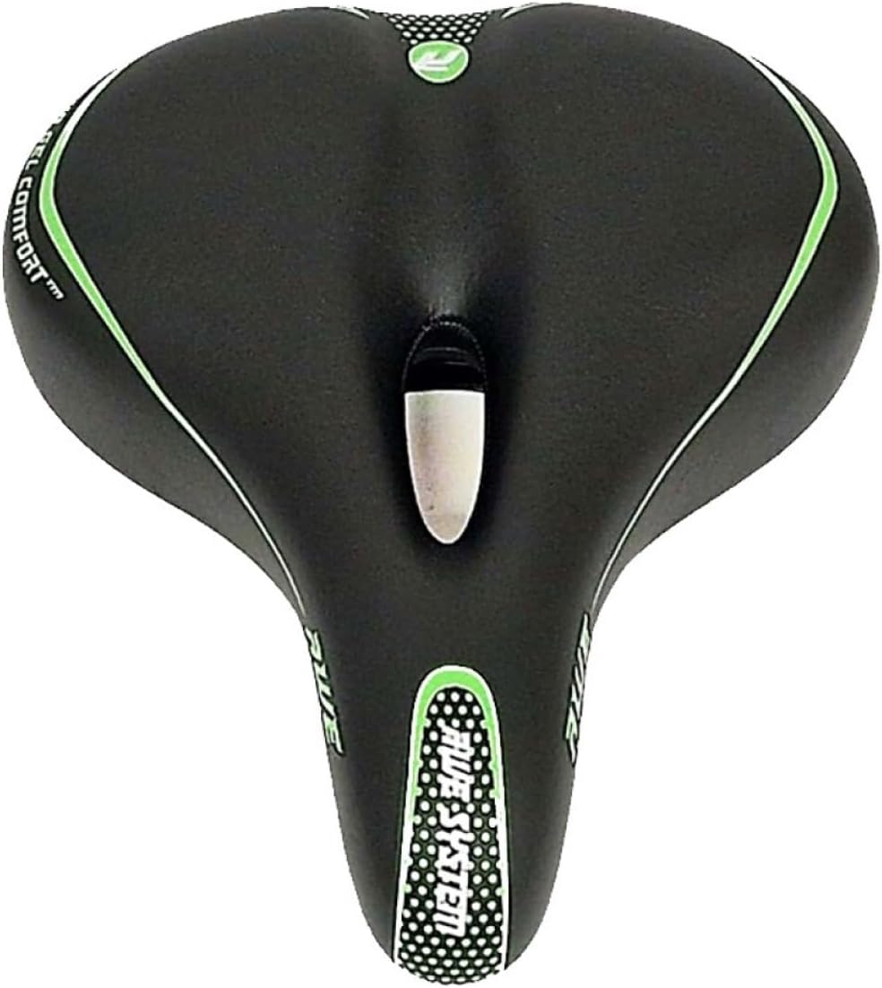 Awe Adult Gel Bike/E-Bike/City Bicycle Saddle Large Green/Black