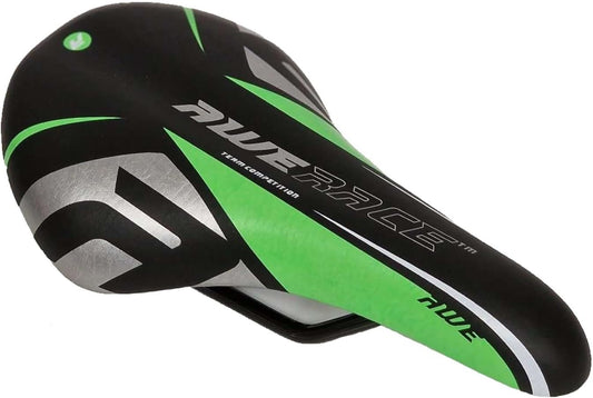 Awe Junior Polyurethane MTB Bike/Bicycle Saddle Green/Black/Silver