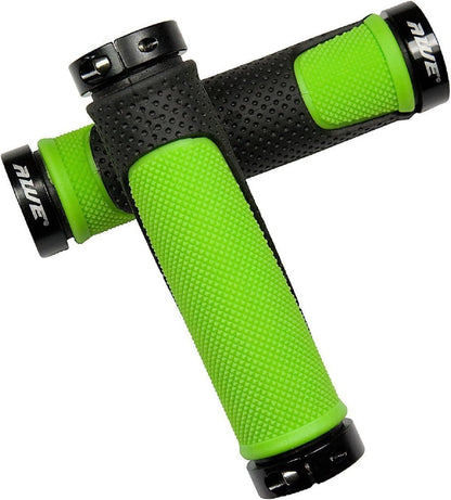 Awe AWEGrip™ Alloy BMX MTB Bike/Bicycle Handlebar Black/Green Locking Grips
