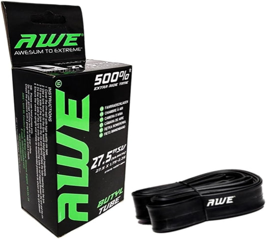 Awe Butyl Rubber 27.5" x 1.75-2.25 Inner Tube 500%* Extra Ride Time Schrader Valve