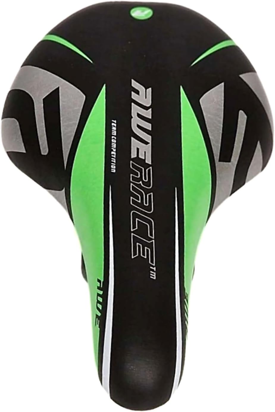 Awe Junior Polyurethane MTB Bike/Bicycle Saddle Green/Black/Silver