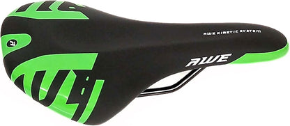 Awe Steel Rail Adult Foam Bike/Bicycle MTB Saddle Mens/Womens Green/Black